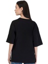 Black Oversized Printed T-Shirt - Keep Learning