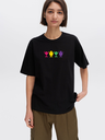 Black Printed Girls T-Shirt - Love you