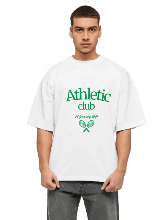 White Oversized  T Shirt - Athletic Club