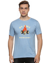 Sky Blue Round Neck T-Shirt - On Fire