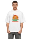 White Oversized  T Shirt - Summer Vibes