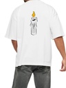 White- Oversized Printed T-Shirt - Candel