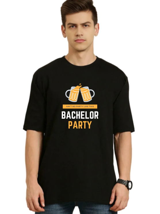 Black Oversized Holiday T Shirt  - Bachelor Party