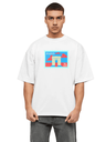 White Oversized Traveler T-Shirt - Paris print