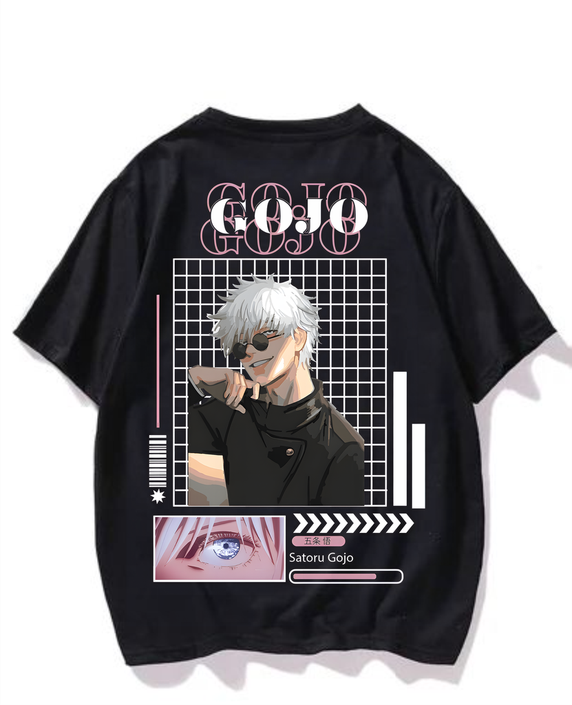 Black- Oversized Printed T-Shirt - Gojo New