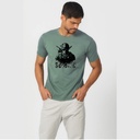 Blue Round Neck T-Shirt - Soldier print