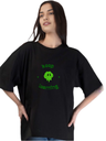 Black Oversized Printed T-Shirt - Keep Learning
