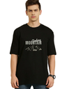 Black Oversized Holiday T-Shirt - Climbing Mountain