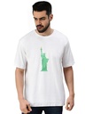White Oversized Country T-Shirt - Statue of Liberty