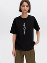 Girls Oversized Printed Black T Shirt - Hugs & Kisses