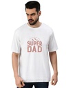 White Oversized  T Shirt - Super Dad