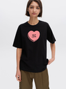 Black Printed Girls T-Shirt - Self Love
