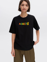 Black Printed Girls T-Shirt - Agosto