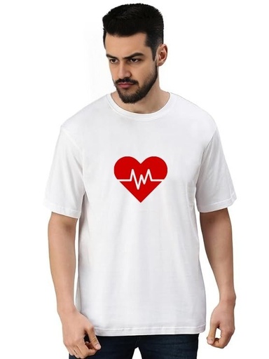 White Oversized T Shirt, Medico- Heart care