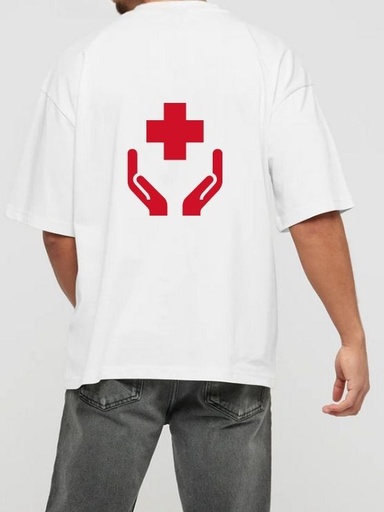 White Oversized T Shirt, Medico-  Plus Care